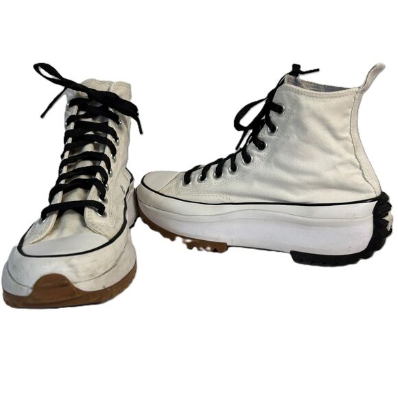 Converse Run All Star Hike Platform Shoes High Top Chucks Unisex White W10 M8 - Picture 1 of 11